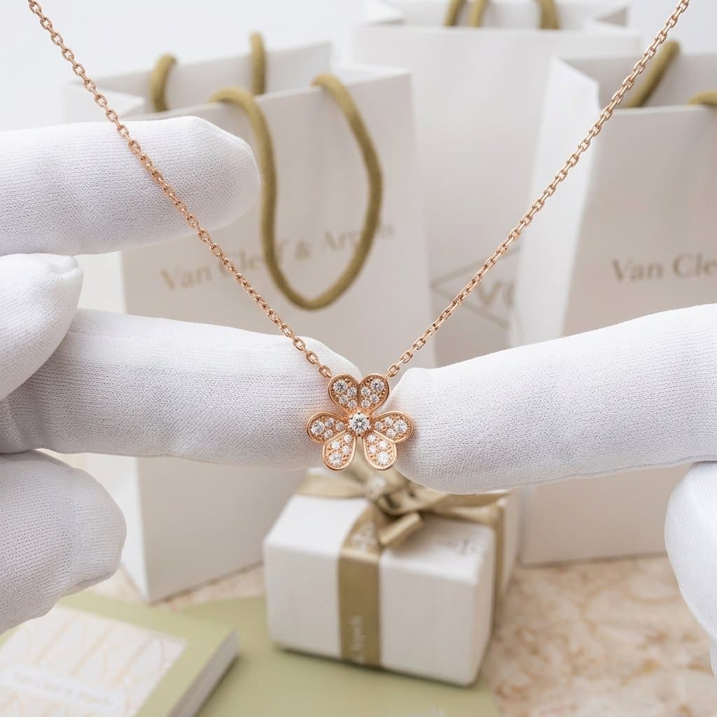 Кулон Van Cleef & Arpels Flora Frivole, мини, Розовое золото