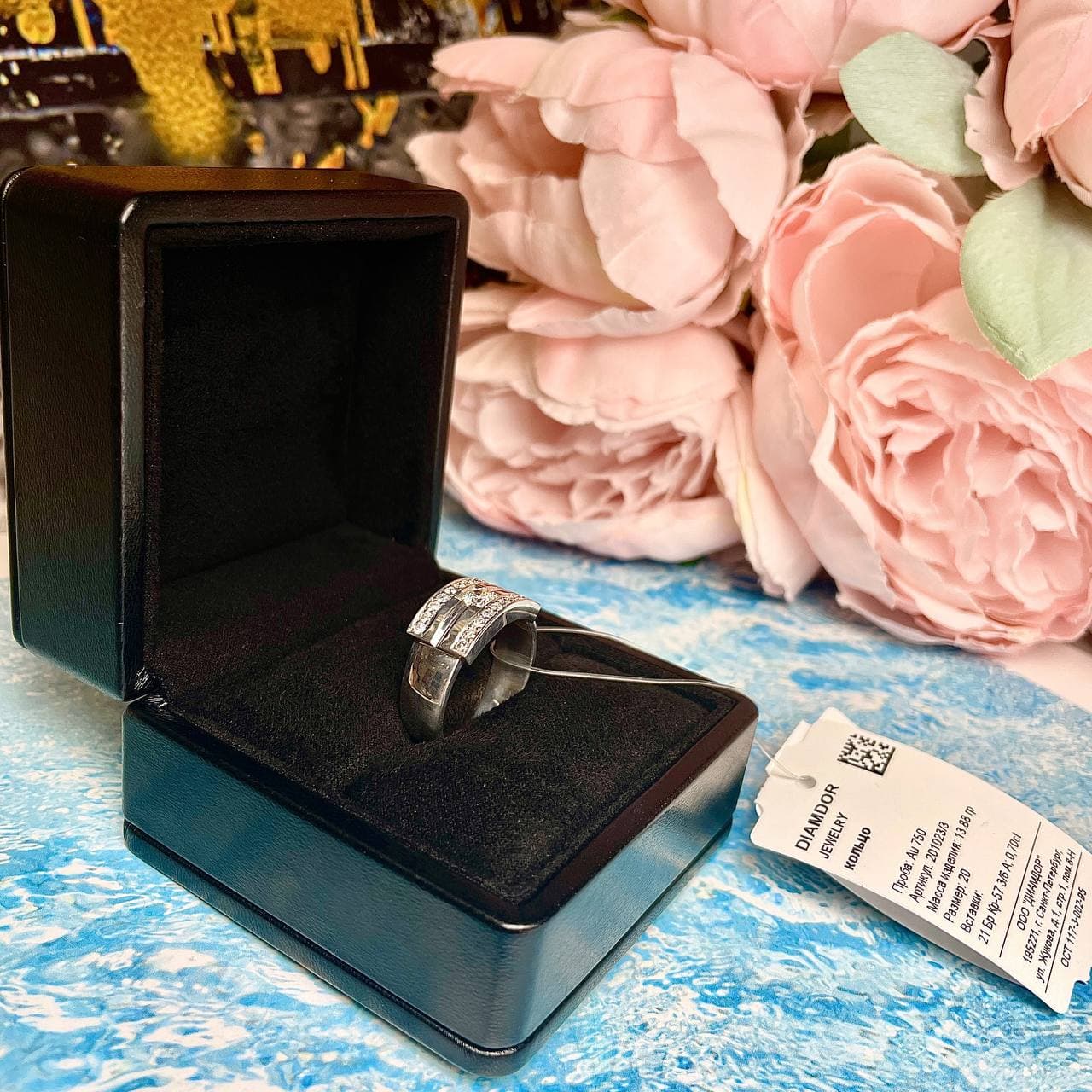 Кольцо мужское Diamdor с бриллиантами 0,70 ct (белое золото 750) — фото 6