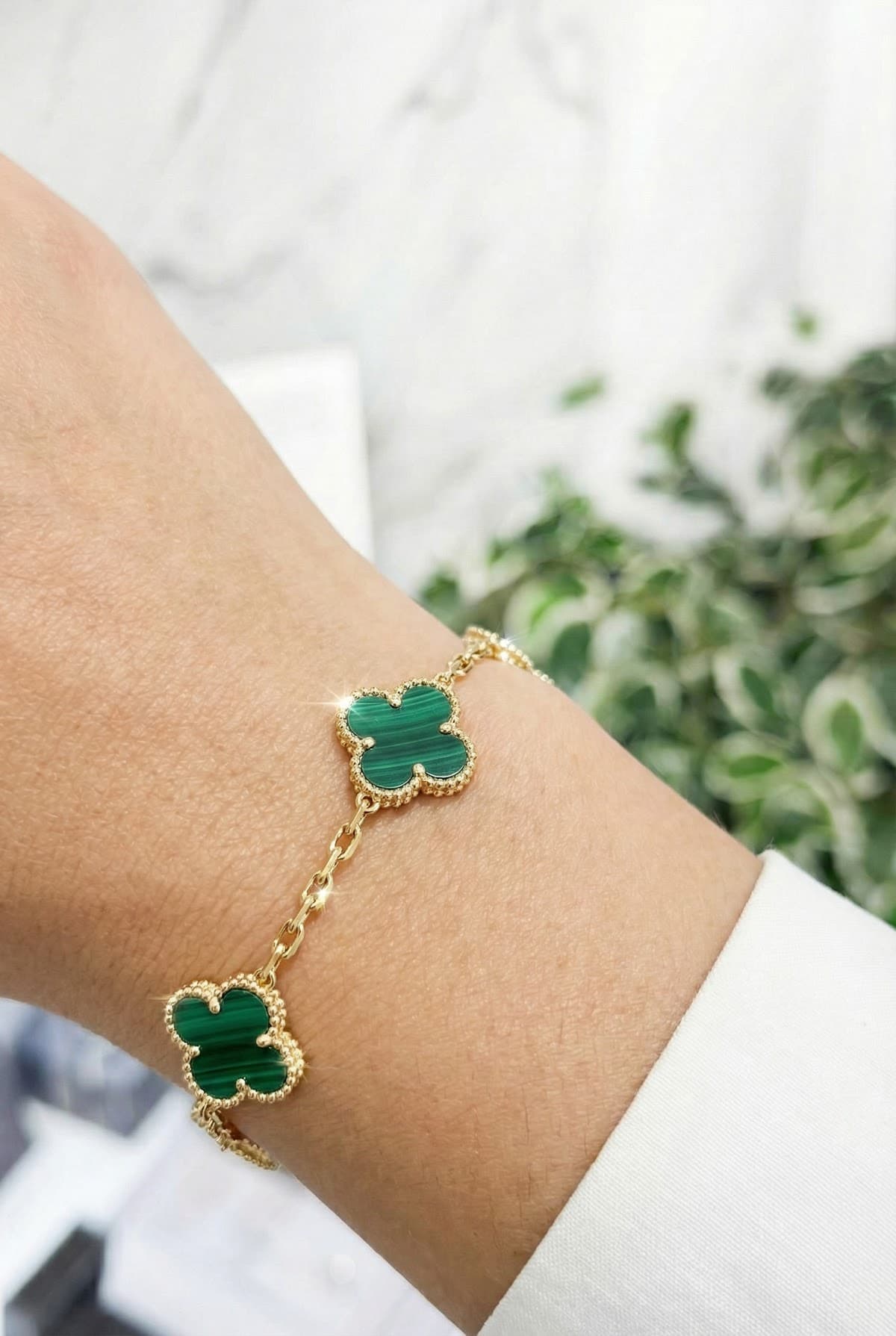 Золотой браслет с бриллиантами Van Cleef Vintage Alhambra