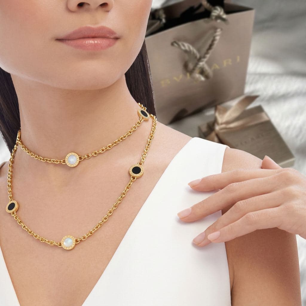 Ожерелье BVLGARI BVLGARI с перламутром и ониксом