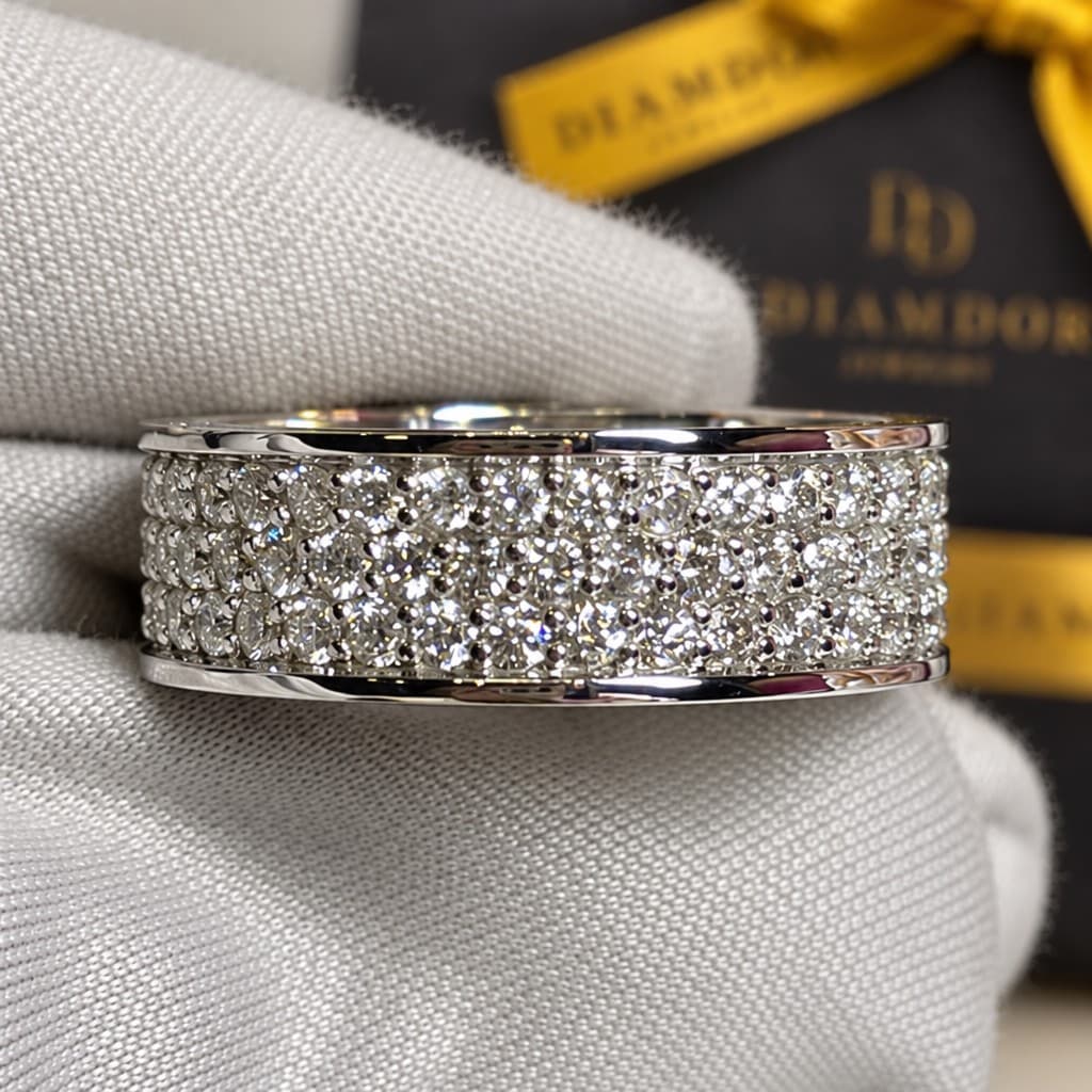 Обручальное Кольцо Pave 2,58 ct, Белое золото