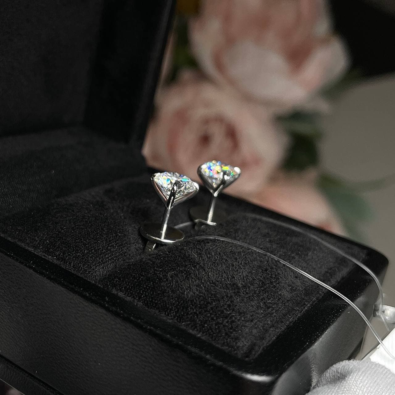 Серьги пусеты с бриллиантами 3,02 ct (LAB) — фото 3