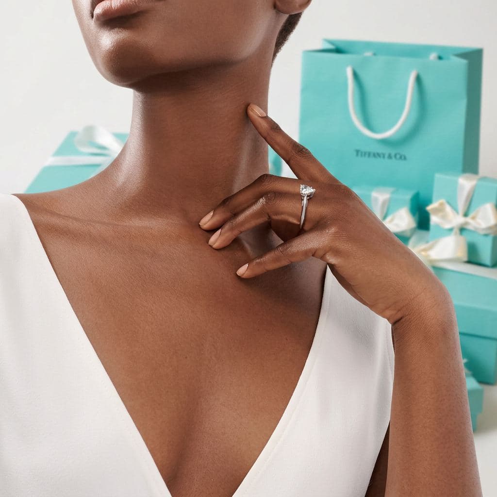 Кольцо Tiffany Heart-shaped Diamond Engagement Ring, Белое золото