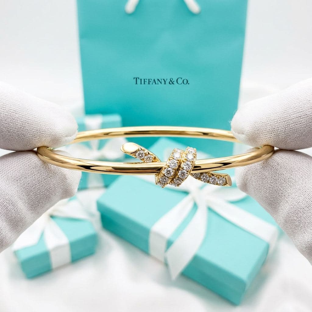 Браслет Tiffany Knot из розового золота с бриллиантами — фото 2