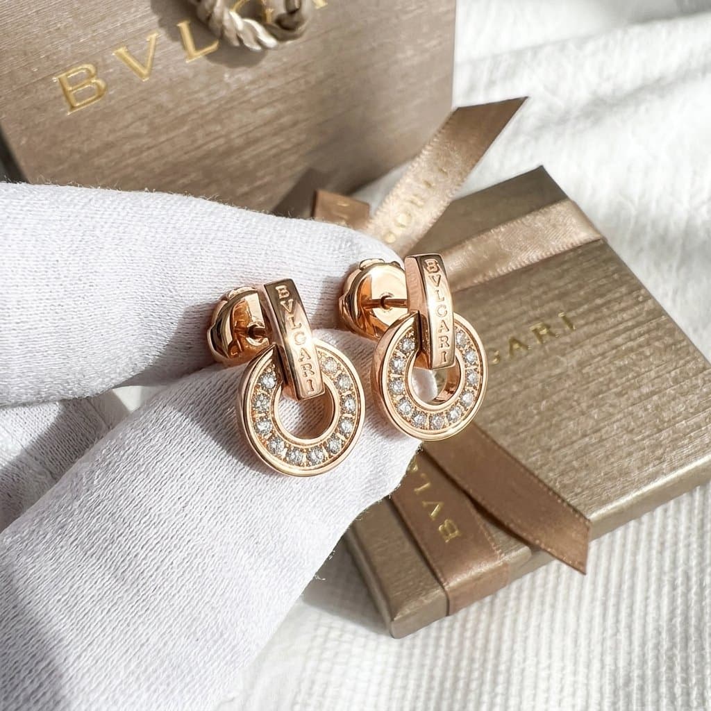 Серьги BVLGARI BVLGARI с бриллиантами из розового золота